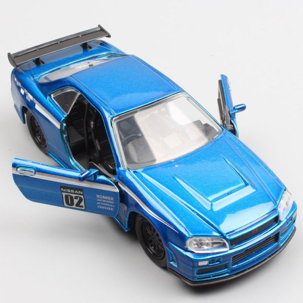 1/32 Scale 2002 Nissan Skyline GT-R Sports Car Diecast Model