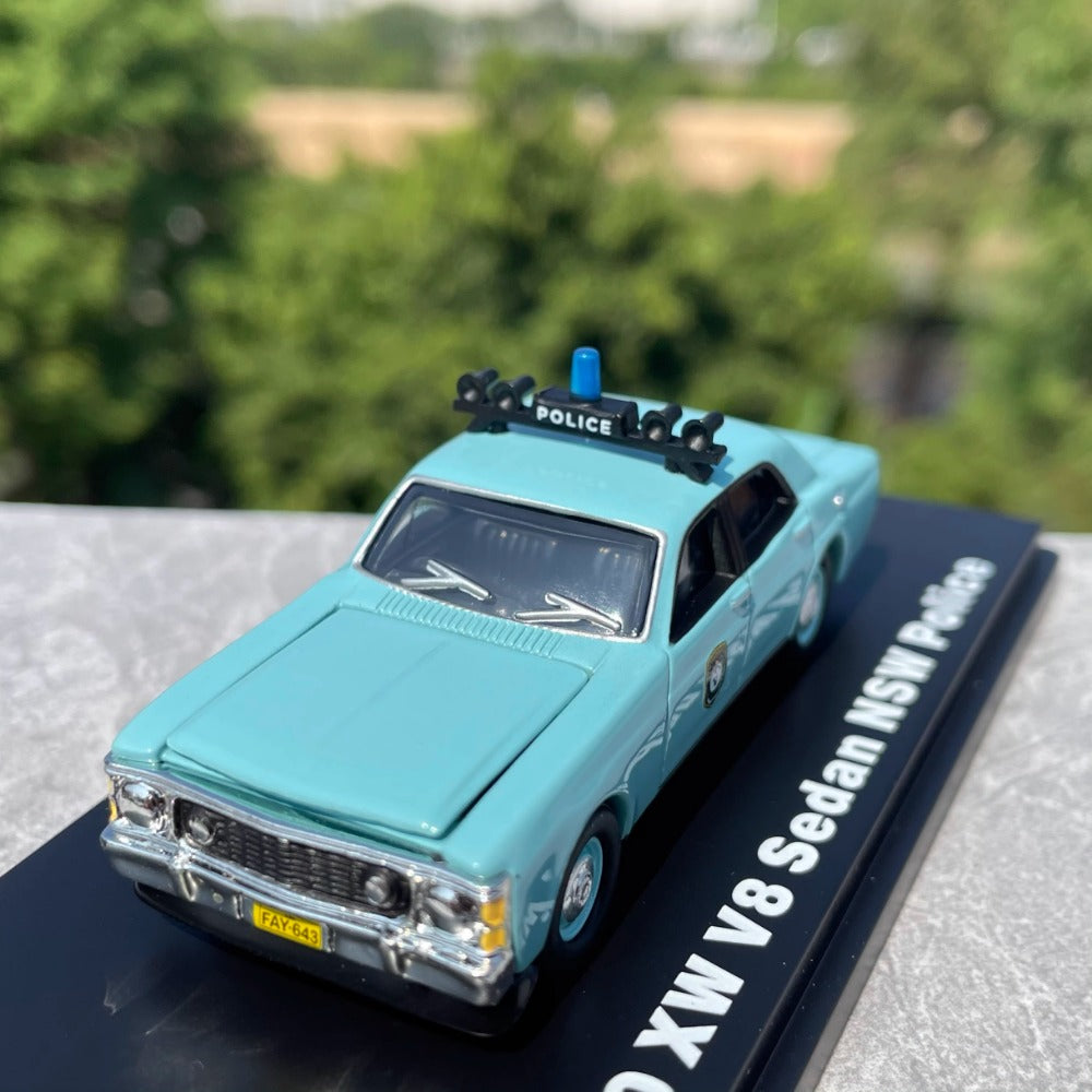 1/64 Scale 1970 Ford Falcon Sedan Australia NSW Police Car Diecast Model