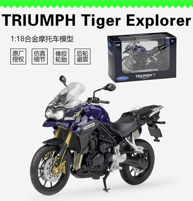 1/18 Scale Triumph Tiger Explorer Motorcycle Diecast Model