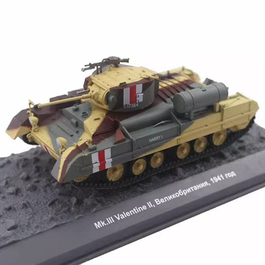 1/43 Scale 1941 Valentine Mk III WWII British Infantry Tank Diecast Model