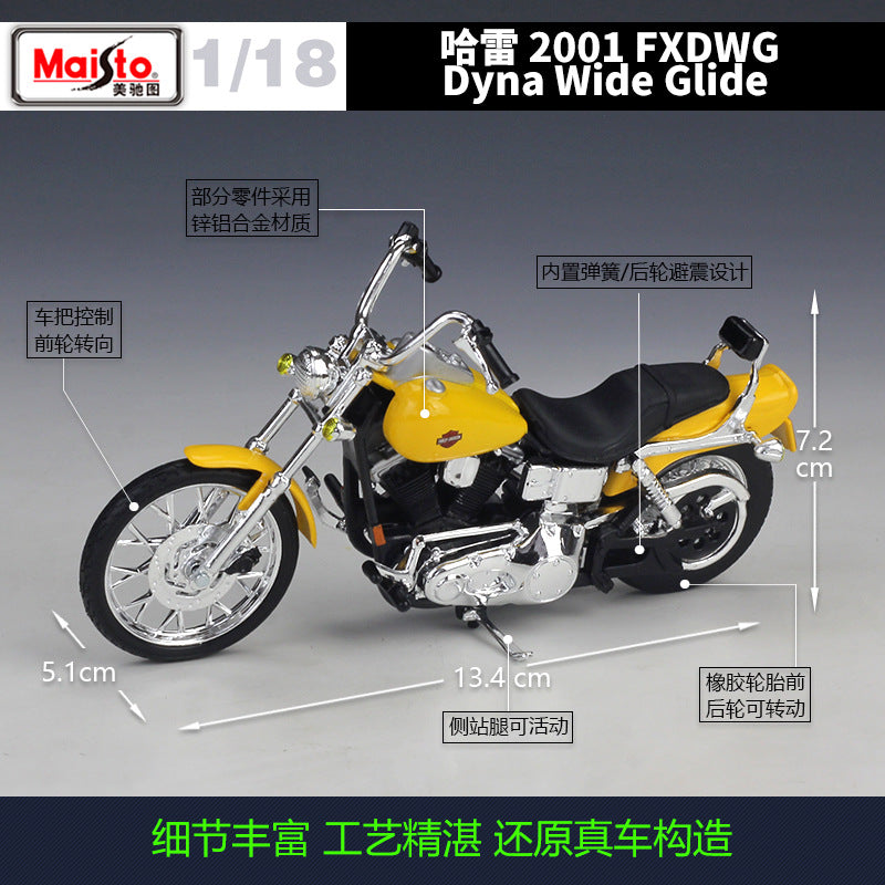 1/18 Scale Harley-Davidson FXDWG Dyna Wide Glide Diecast Model Motorcycle