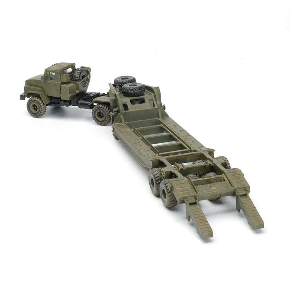 1/72 Scale Russian KrAZ-260B Military Tractor with ChMZAP-5247G Semitrailer Tank Transporter Pre-built Plastic Collectible Model