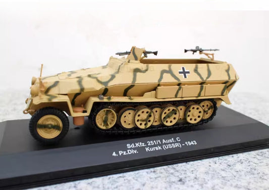 1/43 Scale 1943 Sd.Kfz. 251 WWII German Half-Tracked Armoured Personnel Carrier Diecast Model