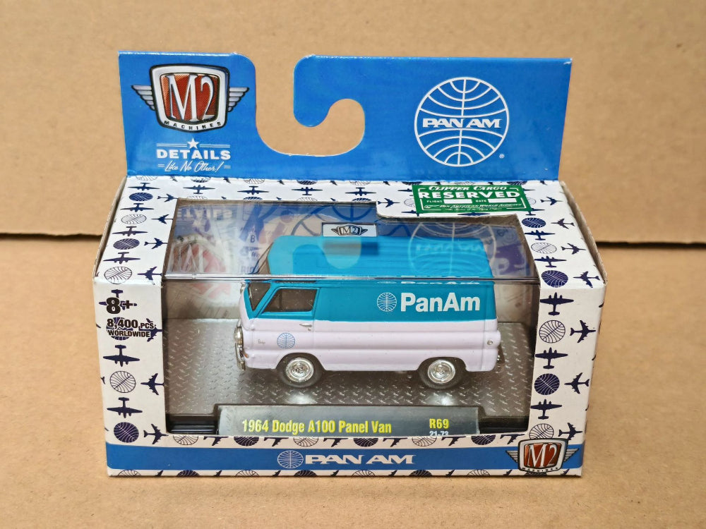 1/64 Scale 1964 Dodge A100 Panel Van PanAm Diecast Model