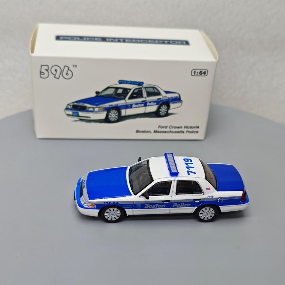 1/64 Scale Ford Crown Victoria Boston Police Car Diecast Model