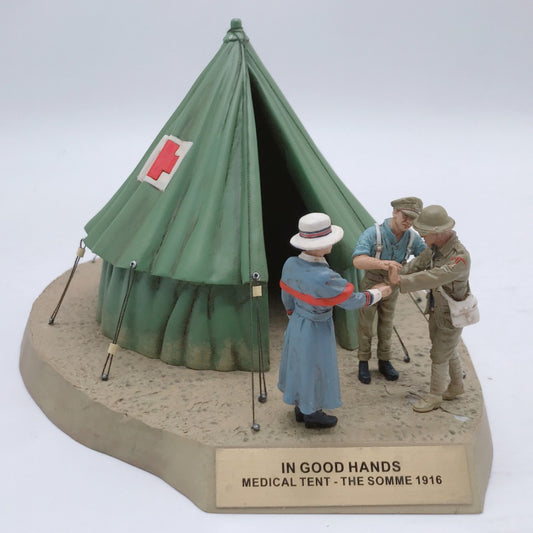 1/32 Scale 1916 Battle of the Somme Red Cross Casualty Tent Miniature Figures Scene Set WWI Diecast Model