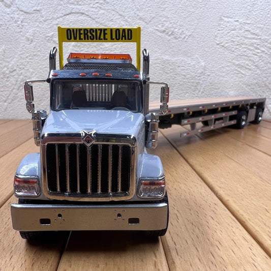 1/50 Scale International HX520 Tandem Tractor with 53' Flat Bed Truck Diecast Model