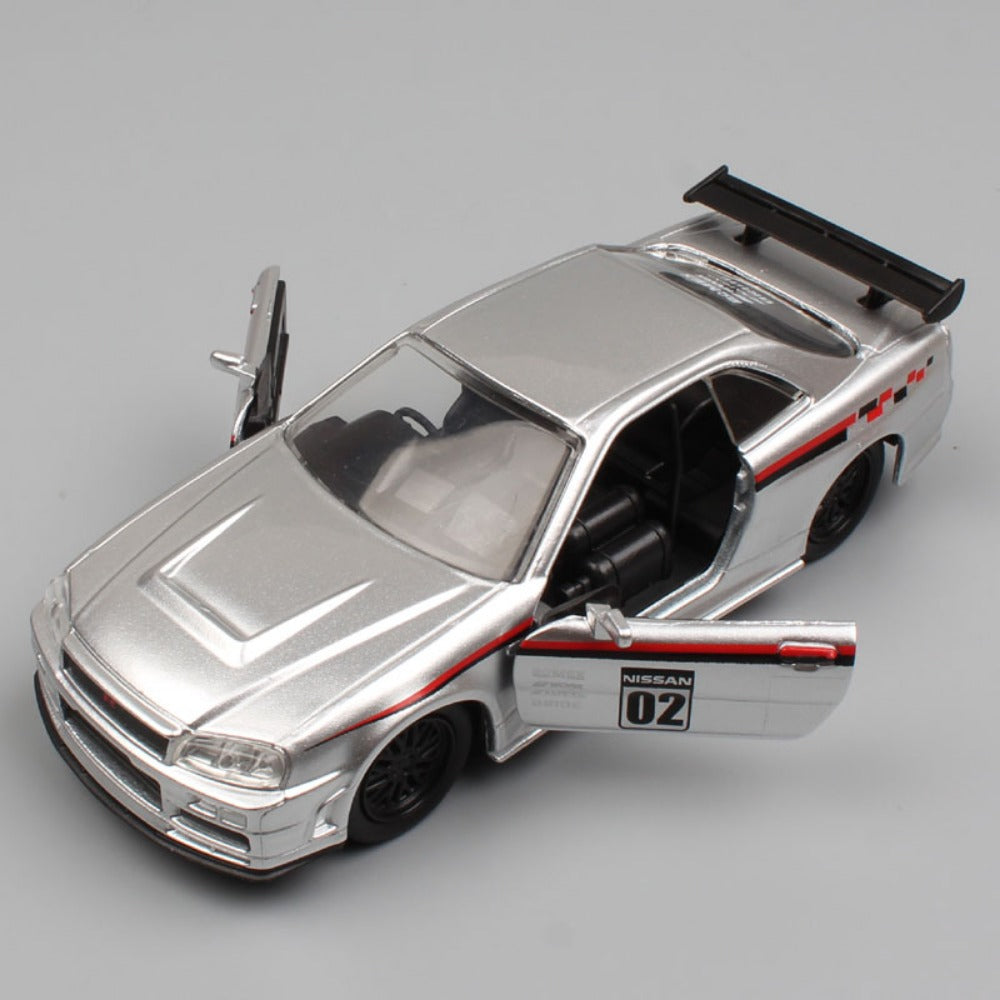 1/32 Scale 2002 Nissan Skyline GT-R Sports Car Diecast Model