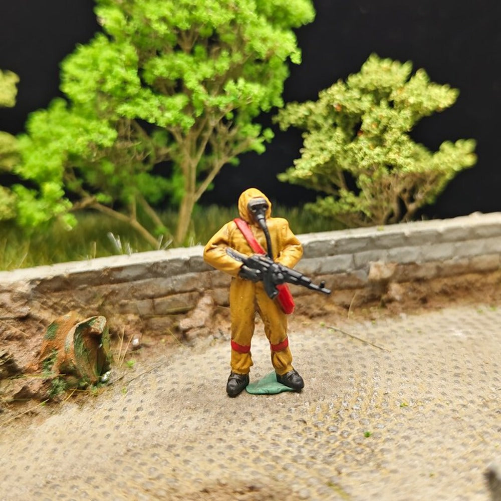 1/72 Scale Biochemical Soldiers Painted Figurines for Model Dioramas