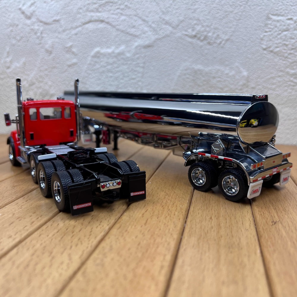 1/50 Scale Kenworth T880 Day Cab Tandem with Heil Petrol Tank Trailer Diecast Model Truck