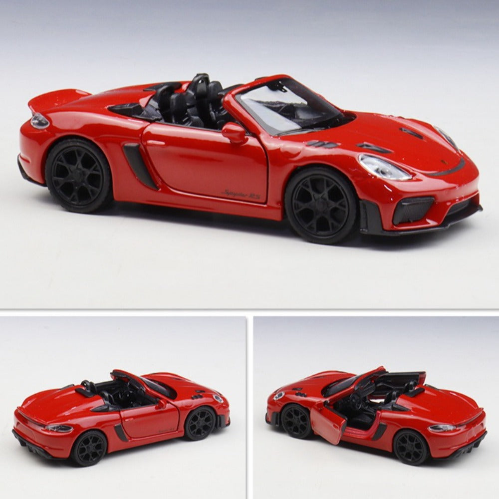 1/36 Scale Porsche 718 Spyder RS Convertible Sports Car Diecast Model Pull Back Toy