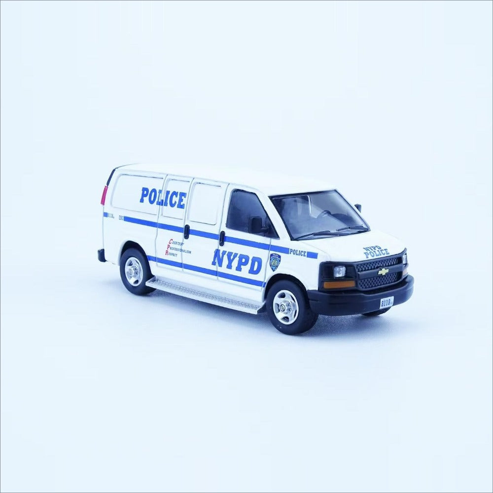 1/64 Scale Chevrolet Express NYPD Police Van Diecast Model Car