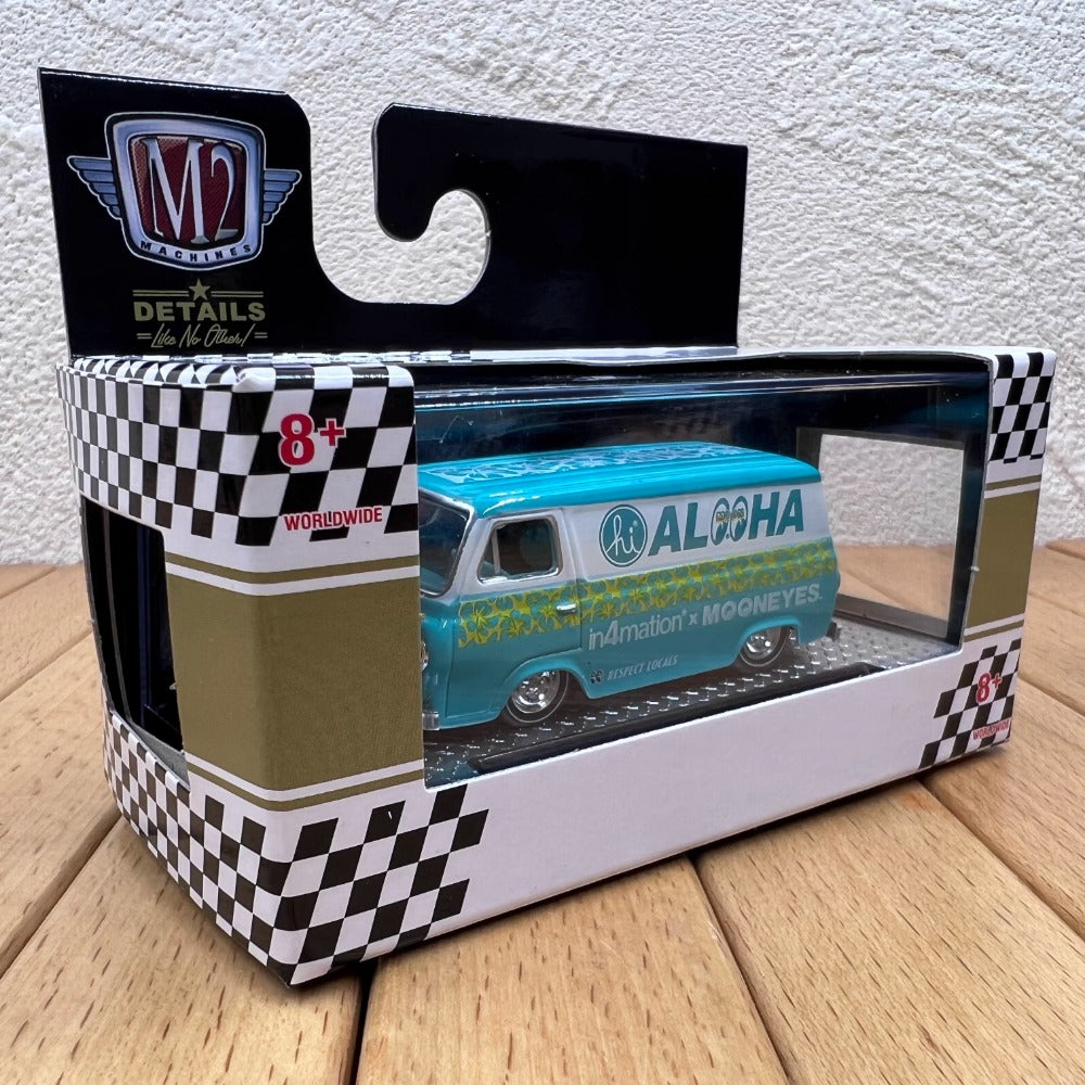 1/64 Scale 1965 Ford Econoline Van In4mation x MOONEYES Diecast Model Car