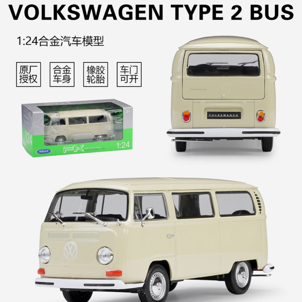 1/24 Scale 1972 Volkswagen Type 2 Bus Diecast Model