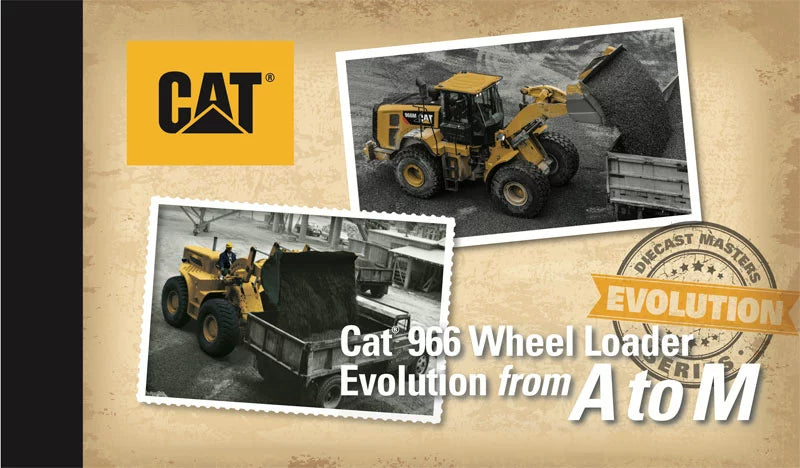 1/50 Scale Caterpillar 966A Wheel Loader (Circa 1960-1963) and CAT 966M Wheel Loader (Current) Diecast Model DM85558