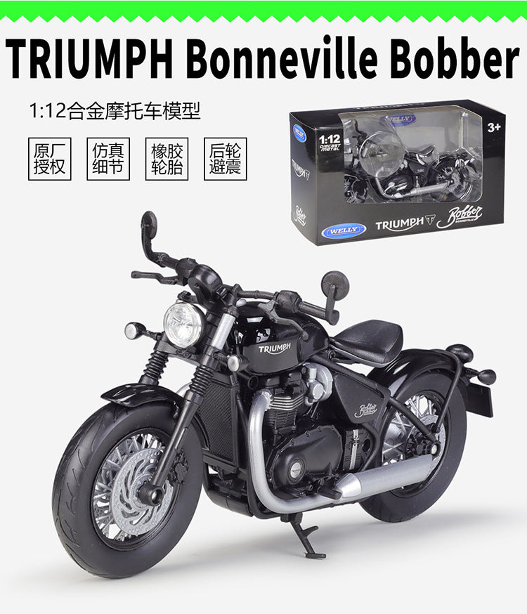 1/12 Scale 2021 Triumph Bonneville Bobber Cruiser Motorcycle Diecast Model