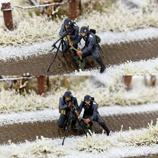 1/72 Scale German Soldier Heavy Machine Gunner Figures Painted Model Diorama