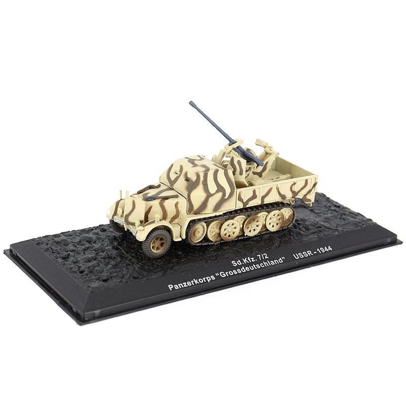 1/72 Scale 1944 WWII German Sd.Kfz. 7/2 Armed with 3.7 Cm Flak 43 Anti-Aircraft Gun Diecast Model