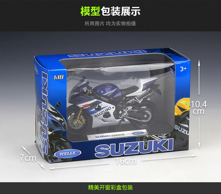 1/18 Scale Suzuki GSX-R750 Motorcycle Diecast Model