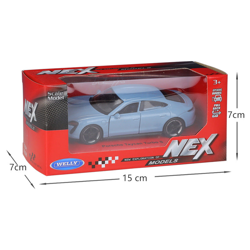 1/36 Scale Porsche Taycan Turbo S Diecast Model Car Pull Back Toy