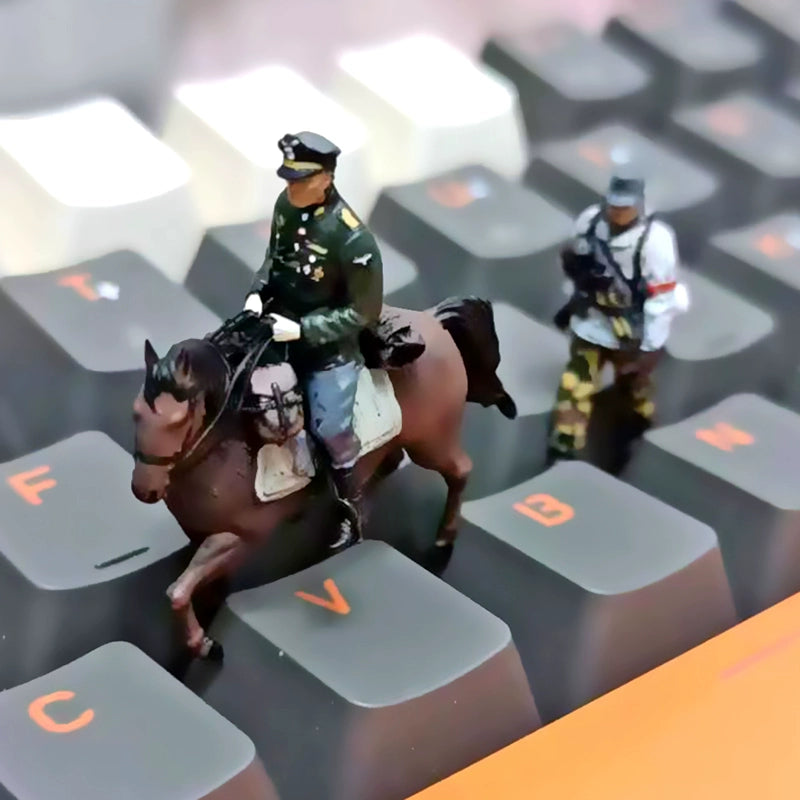 1/72 Scale Winter Cavalry Soldier 3D-Printed Model Painted Figurine Diorama