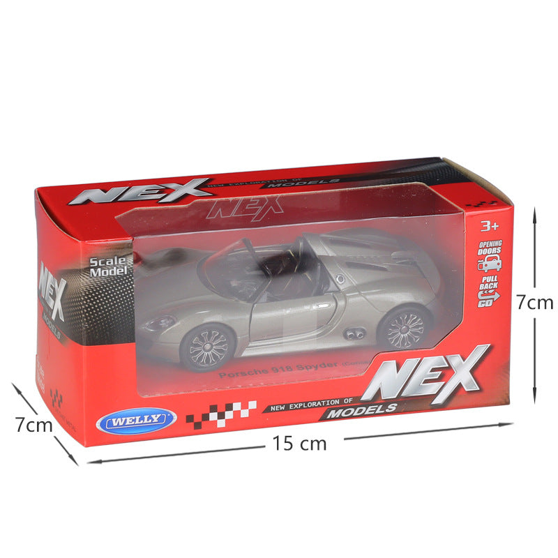 1/36 Scale Porsche 918 Spyder Concept Sports Car Diecast Model Pull Back Toy