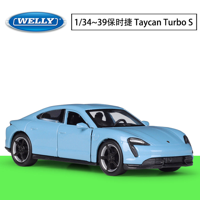 1/36 Scale Porsche Taycan Turbo S Diecast Model Car Pull Back Toy