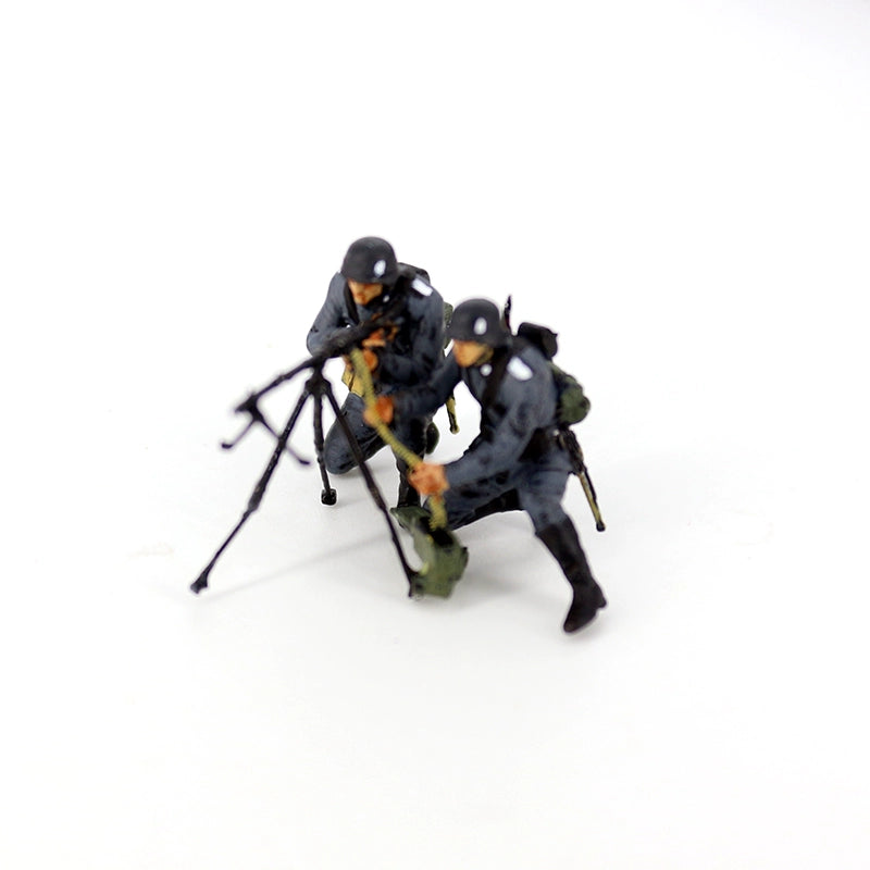 1/72 Scale German Soldier Heavy Machine Gunner Figures Painted Model Diorama