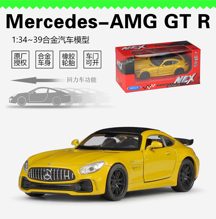 1/36 Scale Mercedes-AMG GT R Grand Tourer Diecast Model Car Pull Back Toy