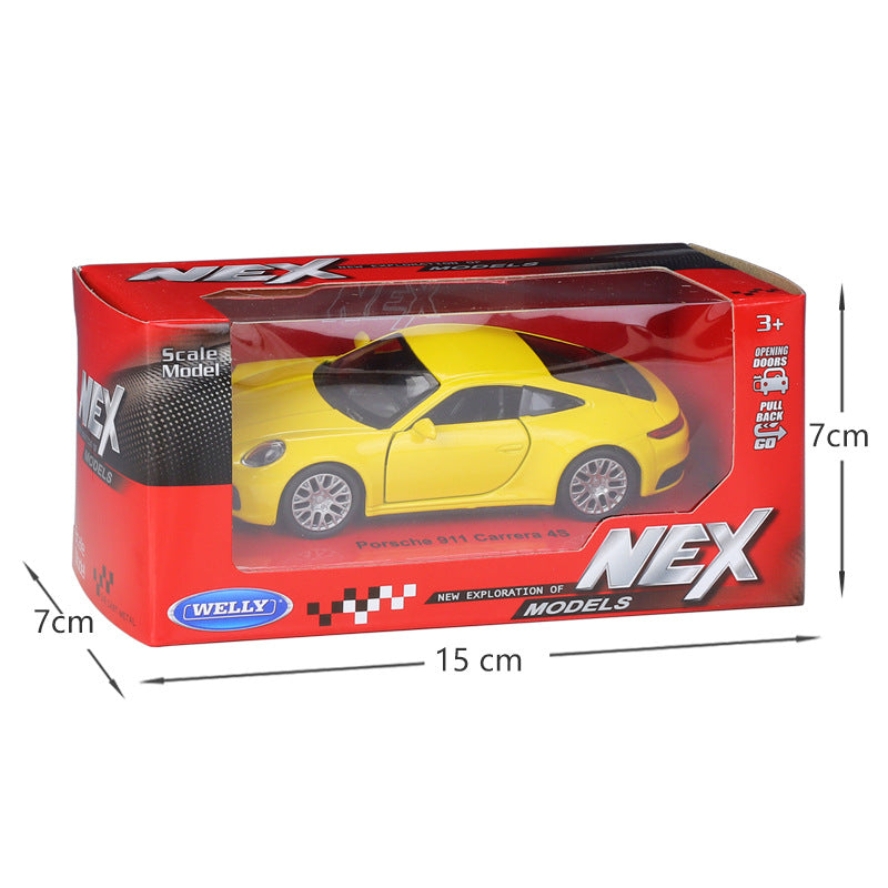 1/36 Scale Porsche 911 Carrera 4S Sports Car Diecast Model Pull Back Toy