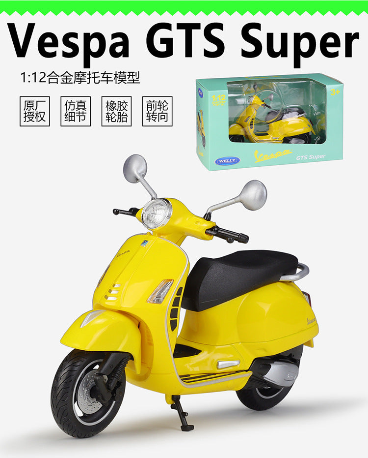 1/12 Scale 2020 Vespa GTS Super Scooter Diecast Model