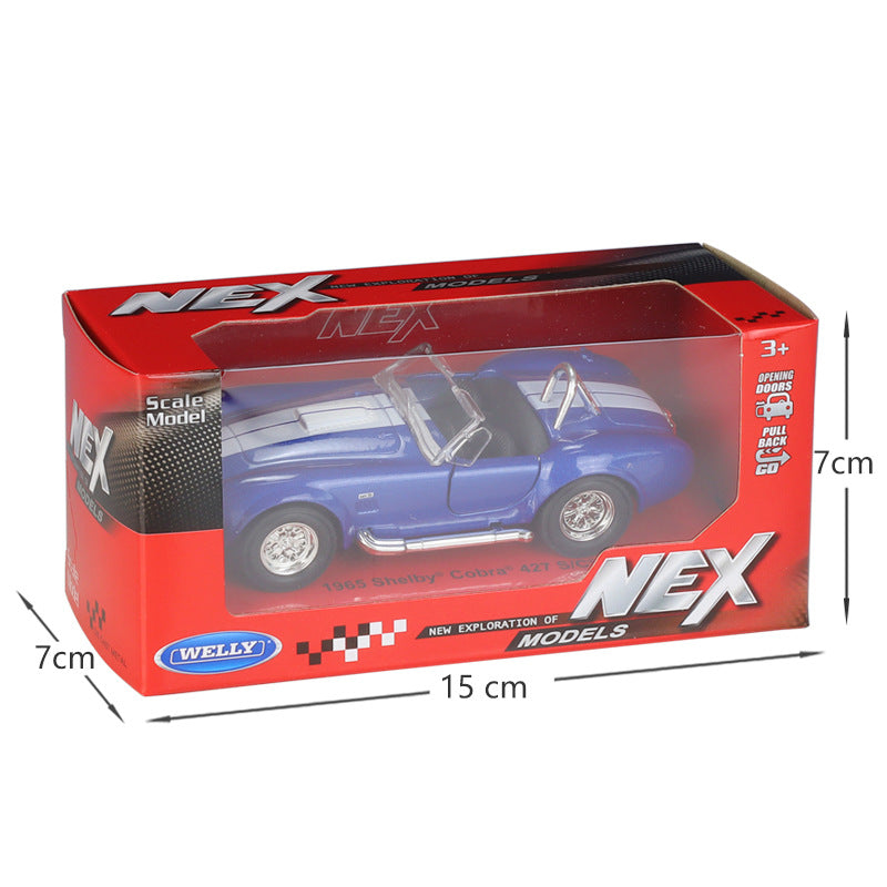 1/36 Scale 1965 Shelby Cobra 427 Sports Car Diecast Model Pull Back Toy