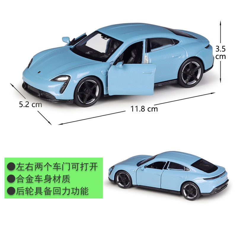 1/36 Scale Porsche Taycan Turbo S Diecast Model Car Pull Back Toy