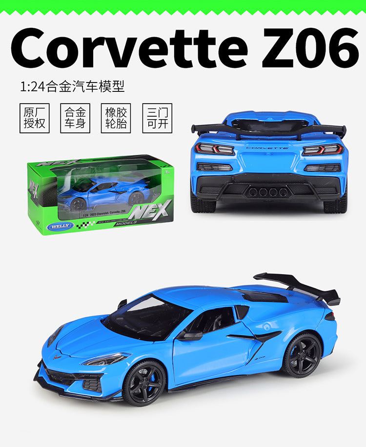 1/24 Scale 2023 Chevrolet Corvette Sports Car Diecast Model
