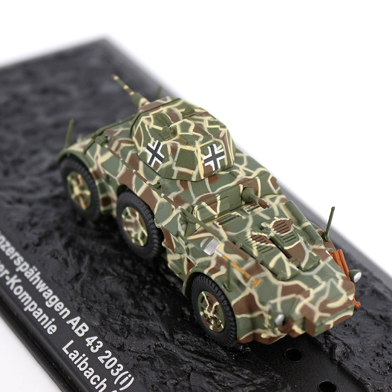 1/72 Scale 1944 WWII Panzerspähwagen Autoblindo AB 43 Armored Car Diecast Model
