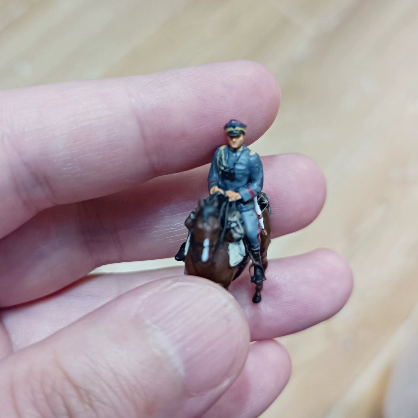 1/72 Scale Winter Cavalry Soldier 3D-Printed Model Painted Figurine Diorama