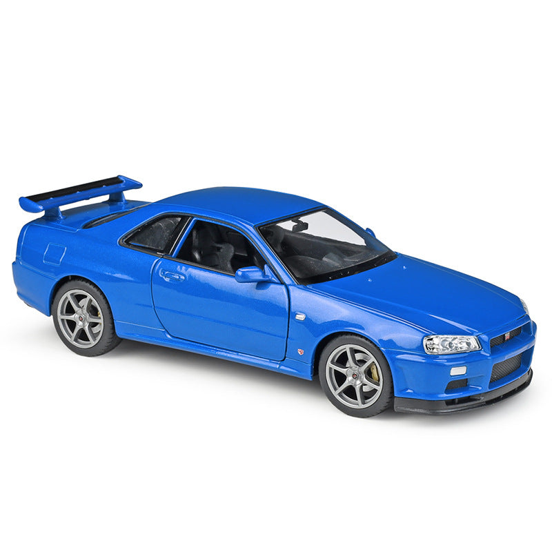 1/24 Scale Nissan Skyline GT-R R34 Sports Car Diecast Model