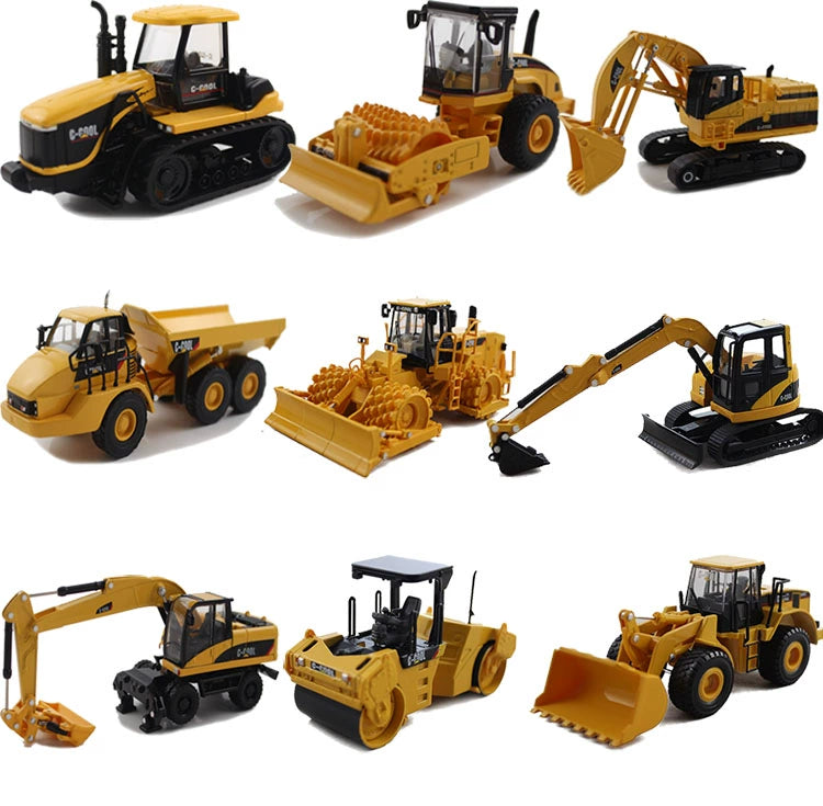 1/64 Scale Heavy Machinery Construction Vehicles Excavator Loader Paver Bulldozer Truck Collection Diecast Model