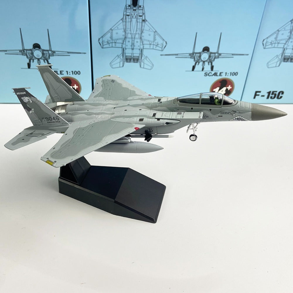 1/100 Scale McDonnell Douglas F-15C Eagle Air Superiority Fighter Diecast Model Aircraft