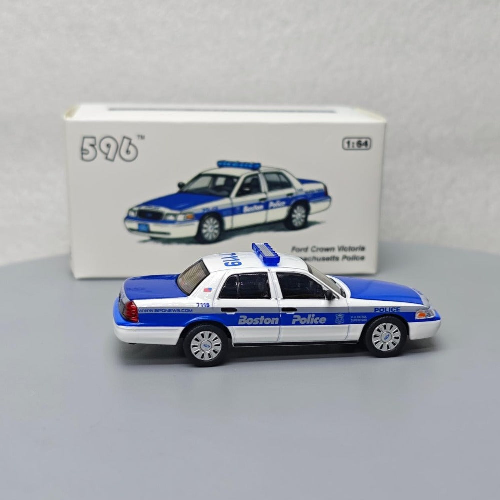 1/64 Scale Ford Crown Victoria Boston Police Car Diecast Model