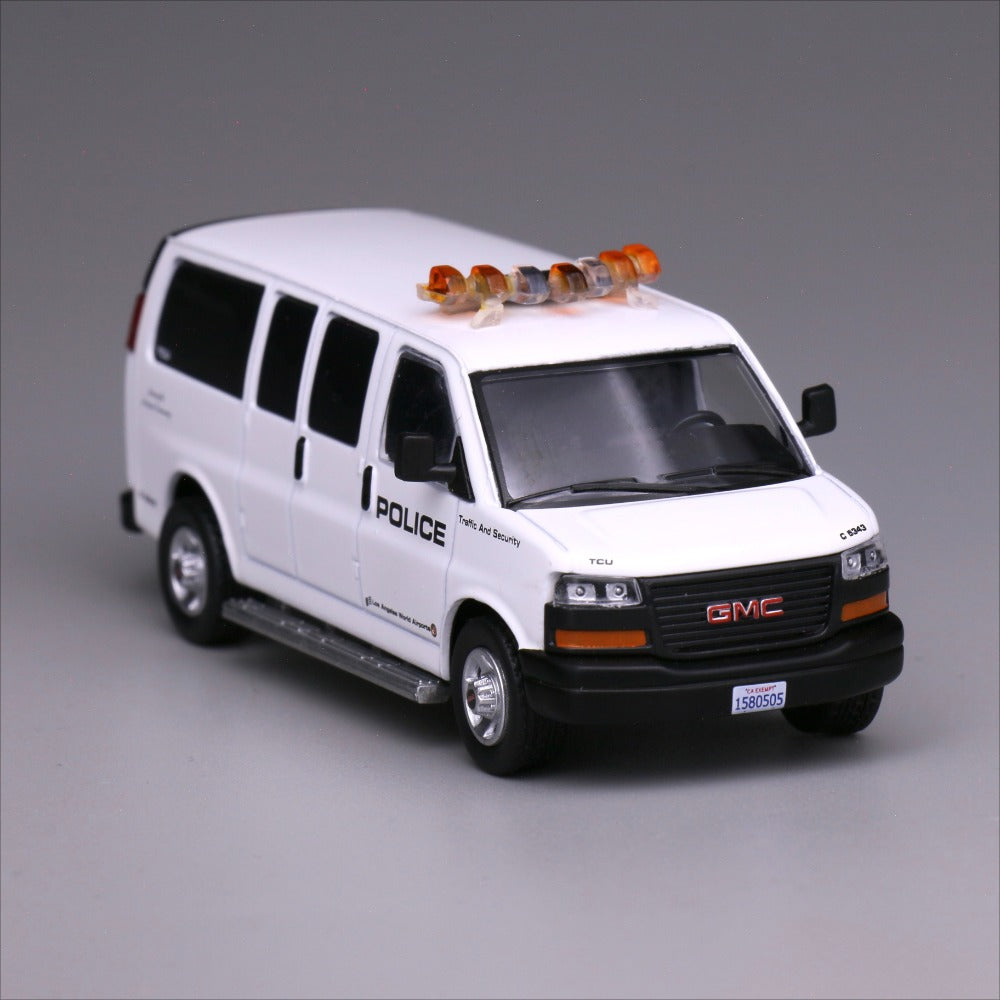 1/64 Scale GMC Savana LA Airport Police Van Diecast Model Car