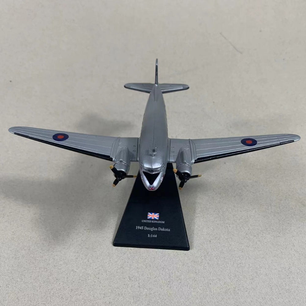1/144 Scale 1945 Douglas C-47 Skytrain RAF Dakota WWII British Military Transport Aircraft Diecast Model