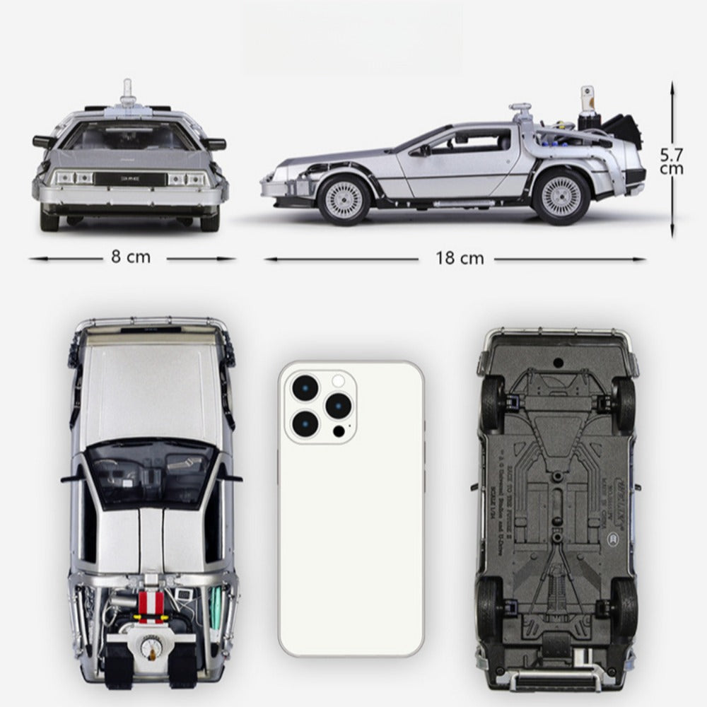 1/24 Scale DMC DeLorean Time Machine Fly Mode Back to the Future II Diecast Model
