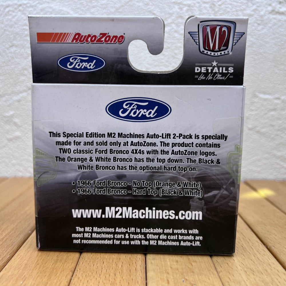 1/64 Scale 1966 Ford Bronco Hardtop Convertible Diecast Model Cars Auto-Lift 2-Pack