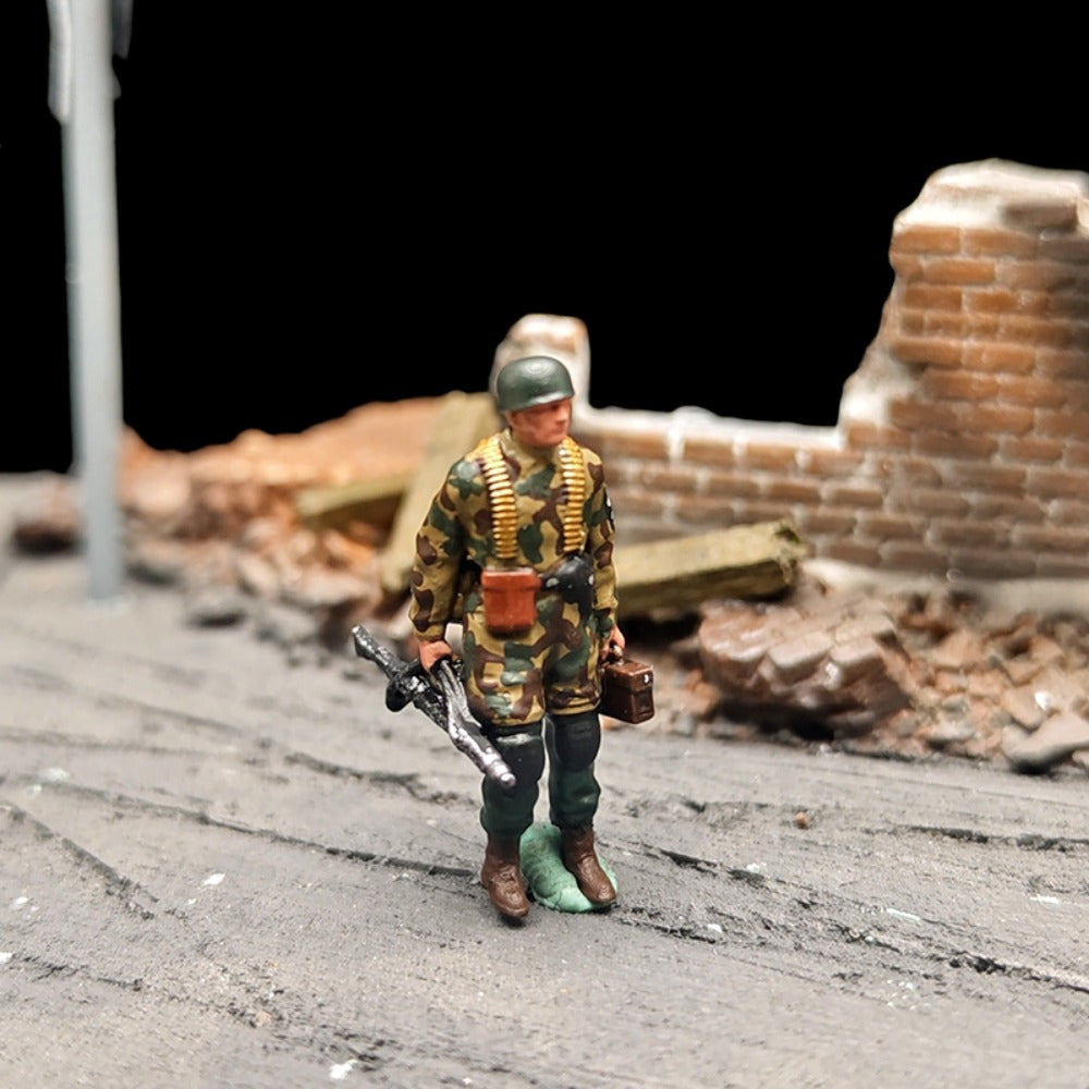 1/72 Scale WWII Fallschirmjäger Paratroopers Soldiers Painted Figures for Model Dioramas