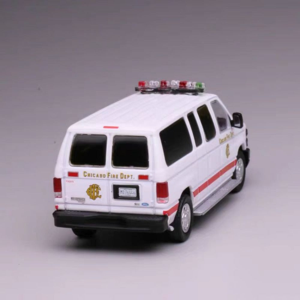 1/64 Scale Ford E-Series Chicago Fire Department Van Diecast Model Car