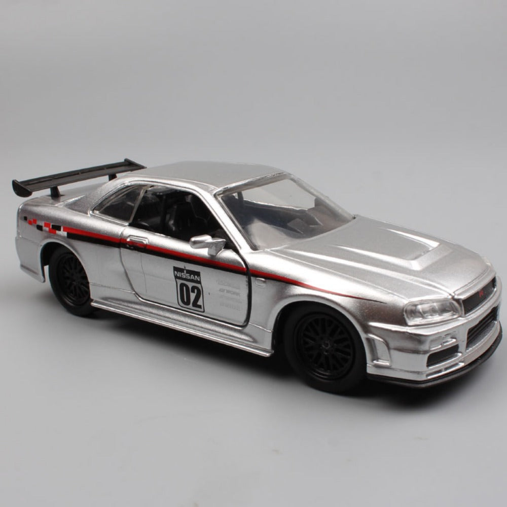 1/32 Scale 2002 Nissan Skyline GT-R Sports Car Diecast Model