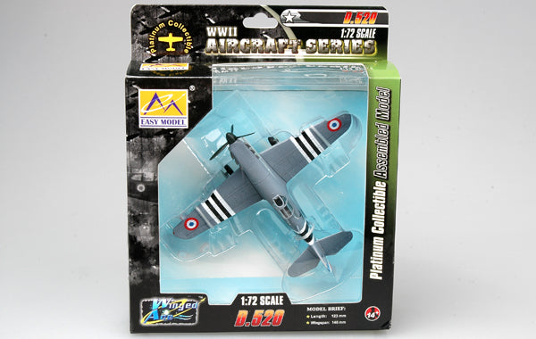 prebuilt 1:72 scale D.520 fighter French WWII airplane model 36337