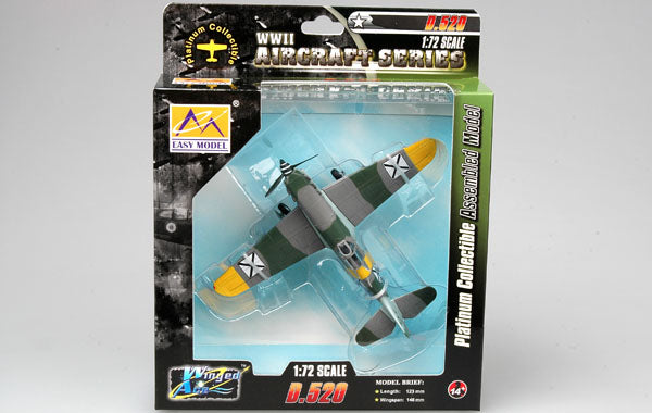prebuilt 1/72 scale Bulgarian D.520 fighter aircraft model 36339