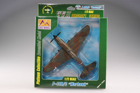 prebuilt 1/72 scale P-40 Warhawk fighter airplane model 37206